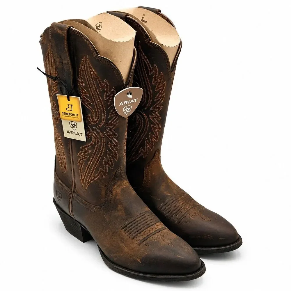 Ariat® Heritage R Toe StretchFit Western Cowboy Boots Brown Women's 7 B 10038380